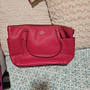 Coach Pink Leather Tote Bag